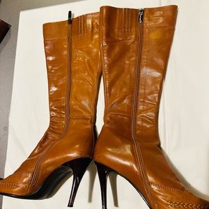 Popushier coniac brown leather boots